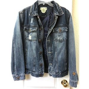 Indigo Star Lined Jean Jacket sz Med